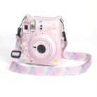 For FUJIFILM instax mini 12 Crystal Hard Acrylic Camera Case with Shoulder Strap(DIY Pink Graffiti) - 1