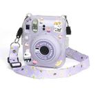 For FUJIFILM instax mini 12 Crystal Hard Acrylic Camera Case with Shoulder Strap(DIY Purple Daisies) - 1