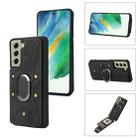 For Samsung Galaxy S21+ 5G Armor Ring Wallet Back Cover Phone Case(Black) - 1