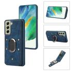 For Samsung Galaxy S21+ 5G Armor Ring Wallet Back Cover Phone Case(Blue) - 1