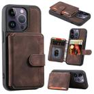 For iPhone 14 Pro Skin Feel Dream Anti-theft Brush Shockproof Portable Skin Card Bag Phone Case(Coffee) - 1