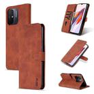 For Xiaomi Redmi 12C / Redmi 11A / Poco C55 AZNS Skin Feel Calf Texture Flip Leather Phone Case(Brown) - 1