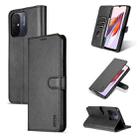 For Xiaomi Redmi 12C / Redmi 11A / Poco C55 AZNS Skin Feel Calf Texture Flip Leather Phone Case(Black) - 1