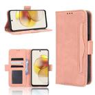 For Motorola Moto G73 5G Skin Feel Calf Texture Card Slots Leather Phone Case(Pink) - 1