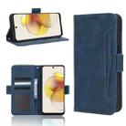 For Motorola Moto G73 5G Skin Feel Calf Texture Card Slots Leather Phone Case(Blue) - 1