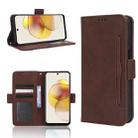 For Motorola Moto G73 5G Skin Feel Calf Texture Card Slots Leather Phone Case(Brown) - 1