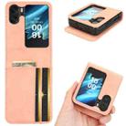 For OPPO Find N2 Flip Skin Feel Calf Texture Card Slots Leather Phone Case(Pink) - 1