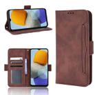For Samsung Galaxy M13 4G / M23 5G Skin Feel Calf Texture Card Slots Leather Phone Case(Brown) - 1