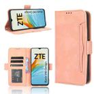 For ZTE Blade V40 Design Skin Feel Calf Texture Card Slots Leather Phone Case(Pink) - 1