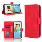 For ZTE Blade V40 Design Skin Feel Calf Texture Card Slots Leather Phone Case(Red) - 1