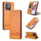 For Xiaomi Redmi 12C / Redmi 11A / Poco C55 AZNS Magnetic Calf Texture Flip Leather Phone Case(Light Brown) - 1