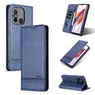 For Xiaomi Redmi 12C / Redmi 11A / Poco C55 AZNS Magnetic Calf Texture Flip Leather Phone Case(Dark Blue) - 1