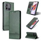 For Xiaomi Redmi 12C / Redmi 11A / Poco C55 AZNS Magnetic Calf Texture Flip Leather Phone Case(Dark Green) - 1