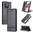 For Xiaomi Redmi 12C / Redmi 11A / Poco C55 AZNS Magnetic Calf Texture Flip Leather Phone Case(Black) - 1