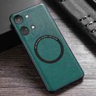 For OnePlus Ace 2V Cloth Texture PU MagSafe Magnetic Phone Case(Green) - 1