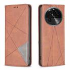 For OPPO Find X6 5G Prismatic Invisible Magnetic Leather Phone Case(Brown) - 1