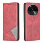 For OPPO Find X6 5G Prismatic Invisible Magnetic Leather Phone Case(Red) - 1