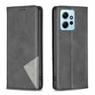 For Xiaomi Redmi Note 12 4G Global Prismatic Invisible Magnetic Leather Phone Case(Black) - 1