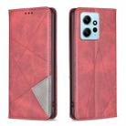 For Xiaomi Redmi Note 12 4G Global Prismatic Invisible Magnetic Leather Phone Case(Red) - 1