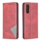 For Samsung Galaxy A24 4G Prismatic Invisible Magnetic Leather Phone Case(Red) - 1