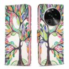 For OPPO Find X6 Pro 5G Colored Drawing Pattern Leather Phone Case(Tree Life) - 1