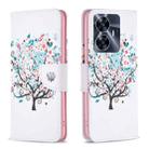 For Realme C55 Colored Drawing Pattern Leather Phone Case(Tree) - 1