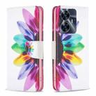 For Realme C55 Colored Drawing Pattern Leather Phone Case(Sun Flower) - 1