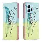 For Xiaomi Redmi Note 12 4G Global Colored Drawing Pattern Leather Phone Case(Feather) - 1