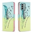 For Nokia G22 Colored Drawing Pattern Leather Phone Case(Feather) - 1