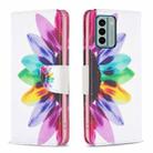 For Nokia G22 Colored Drawing Pattern Leather Phone Case(Sun Flower) - 1