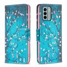 For Nokia G22 Colored Drawing Pattern Leather Phone Case(Plum Blossom) - 1