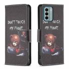 For Nokia G22 Colored Drawing Pattern Leather Phone Case(Bear) - 1