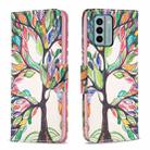 For Nokia G22 Colored Drawing Pattern Leather Phone Case(Tree Life) - 1