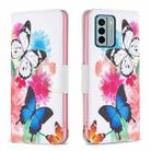 For Nokia G22 Colored Drawing Pattern Leather Phone Case(Butterflies) - 1