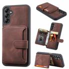 For Samsung Galaxy A34 5G Skin Feel Dream Anti-theft Brush Shockproof Portable Skin Card Bag Phone Case(Coffee) - 1