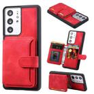 For Samsung Galaxy S20 Ultra Skin Feel Dream Anti-theft Brush Shockproof Portable Skin Card Bag Phone Case(Red) - 1