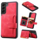 For Samsung Galaxy S21 5G Skin Feel Dream Anti-theft Brush Shockproof Portable Skin Card Bag Phone Case(Red) - 1
