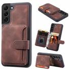 For Samsung Galaxy S21+ 5G Skin Feel Dream Anti-theft Brush Shockproof Portable Skin Card Bag Phone Case(Coffee) - 1