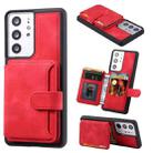 For Samsung Galaxy S21 Ultra 5G Skin Feel Dream Anti-theft Brush Shockproof Portable Skin Card Bag Phone Case(Red) - 1