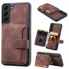 For Samsung Galaxy S22 5G Skin Feel Dream Anti-theft Brush Shockproof Portable Skin Card Bag Phone Case(Coffee) - 1