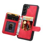 For Samsung Galaxy S22+ 5G Skin Feel Dream Anti-theft Brush Shockproof Portable Skin Card Bag Phone Case(Red) - 3