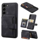 For Samsung Galaxy S23 5G Skin Feel Dream Anti-theft Brush Shockproof Portable Skin Card Bag Phone Case(Black) - 1
