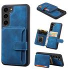 For Samsung Galaxy S23 5G Skin Feel Dream Anti-theft Brush Shockproof Portable Skin Card Bag Phone Case(Peacock Blue) - 1