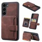 For Samsung Galaxy S23 5G Skin Feel Dream Anti-theft Brush Shockproof Portable Skin Card Bag Phone Case(Coffee) - 1