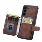 For Samsung Galaxy S23+ 5G Skin Feel Dream Anti-theft Brush Shockproof Portable Skin Card Bag Phone Case(Coffee) - 3