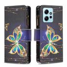 For Xiaomi Redmi Note 12 4G Global Colored Drawing Pattern Zipper Leather Phone Case(Big Butterfly) - 1