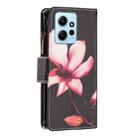 For Xiaomi Redmi Note 12 4G Global Colored Drawing Pattern Zipper Leather Phone Case(Lotus) - 3