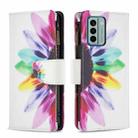 For Nokia G22 Colored Drawing Pattern Zipper Leather Phone Case(Sun Flower) - 1