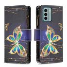 For Nokia G22 Colored Drawing Pattern Zipper Leather Phone Case(Big Butterfly) - 1