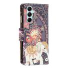 For Samsung Galaxy M14 5G Colored Drawing Pattern Zipper Leather Phone Case(Flower Elephants) - 3